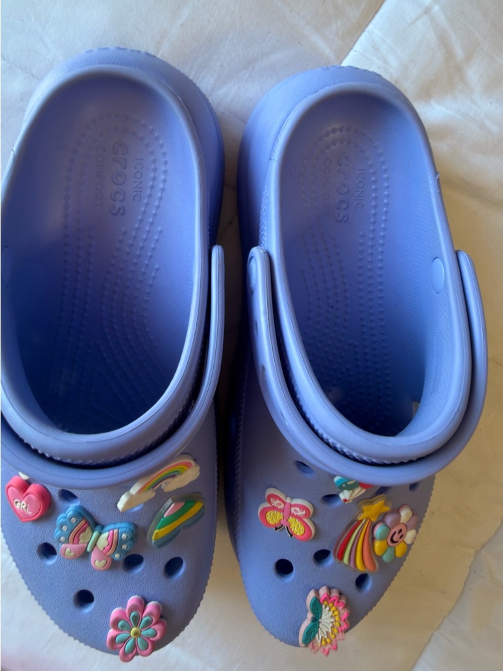 Lavender Clog Shoes with Fun Charms platform adult Crocs - Picture 8 of 8